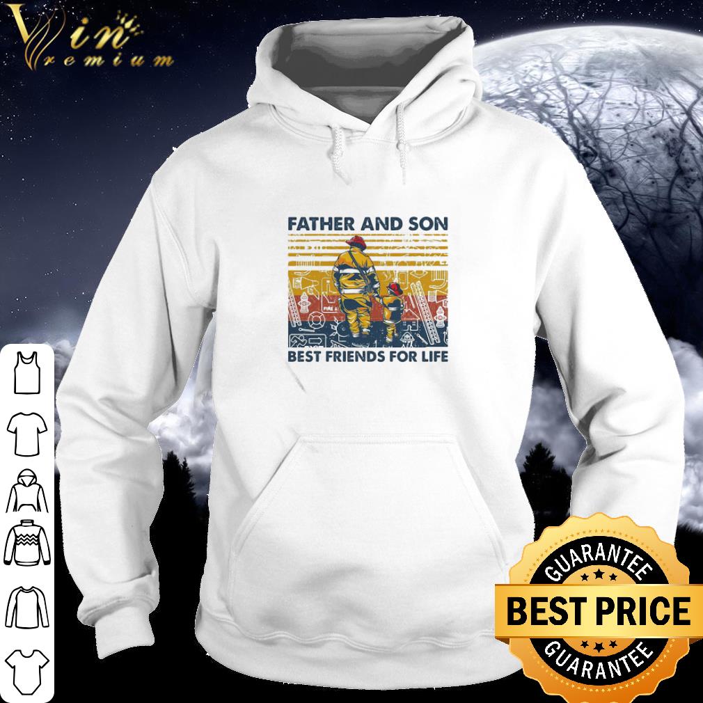 Cool Vintage Father And Son Best Friends For Life Firefighters shirt