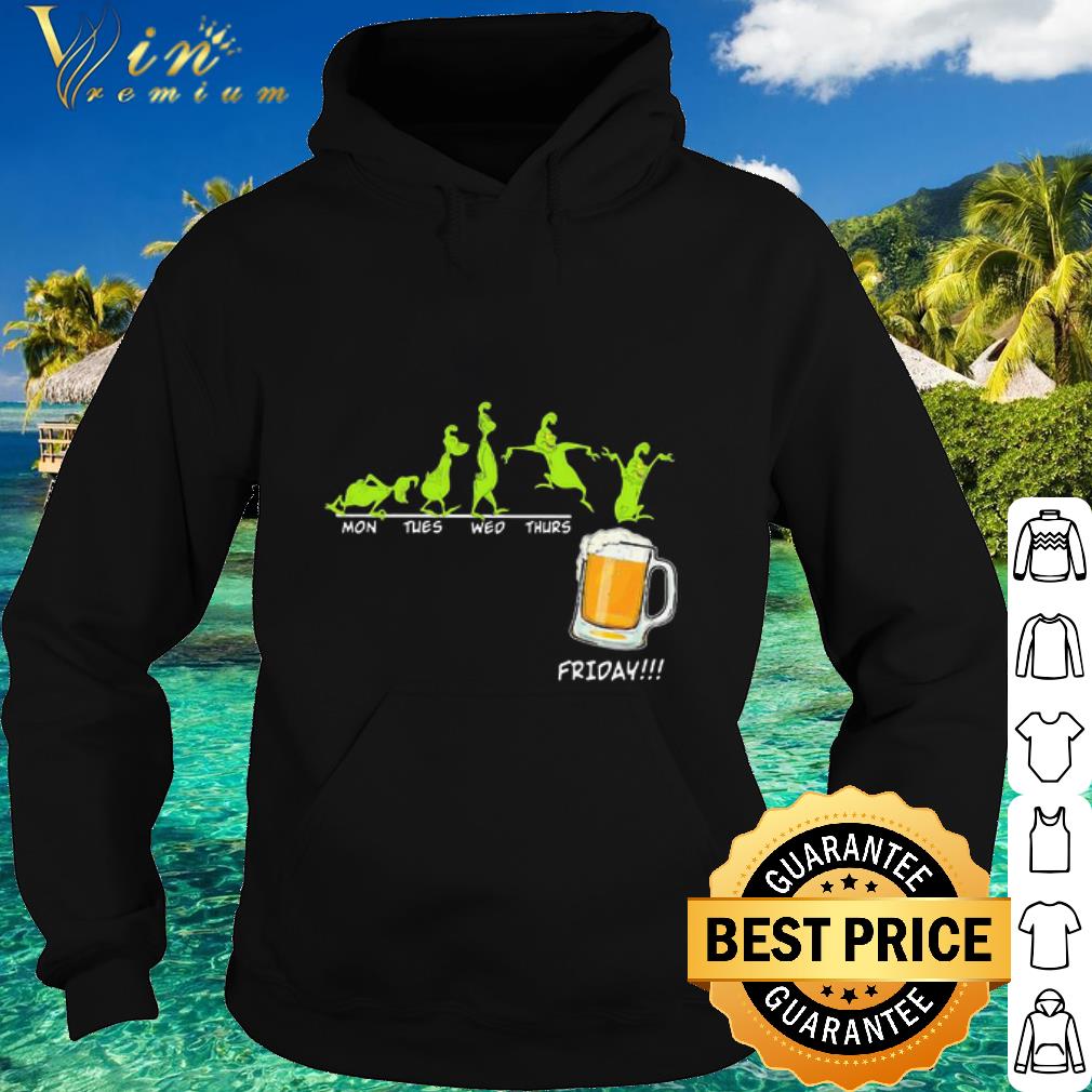 Pretty Grinch Mon Tues Wed Thurs Friday Beer Glass shirt