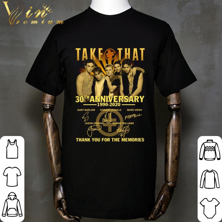Take That 30th Anniversary 1990-2020 all members signatures shirt Take That 30th Anniversary 1990-2020 all members signatures shirt 2