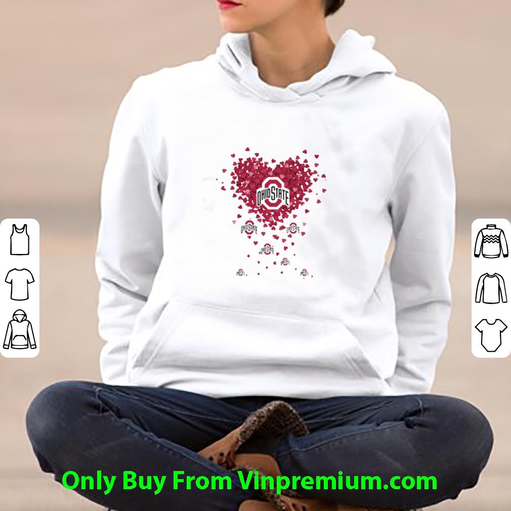 Pretty Love Ohio State Buckeyes Football Logo Tiny Shaped Hearts shirt