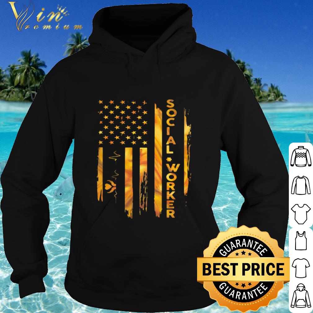 Original Social Worker and American Flag Heartbeat shirt