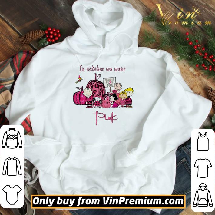 Peanuts in october we wear Pink Halloween shirt
