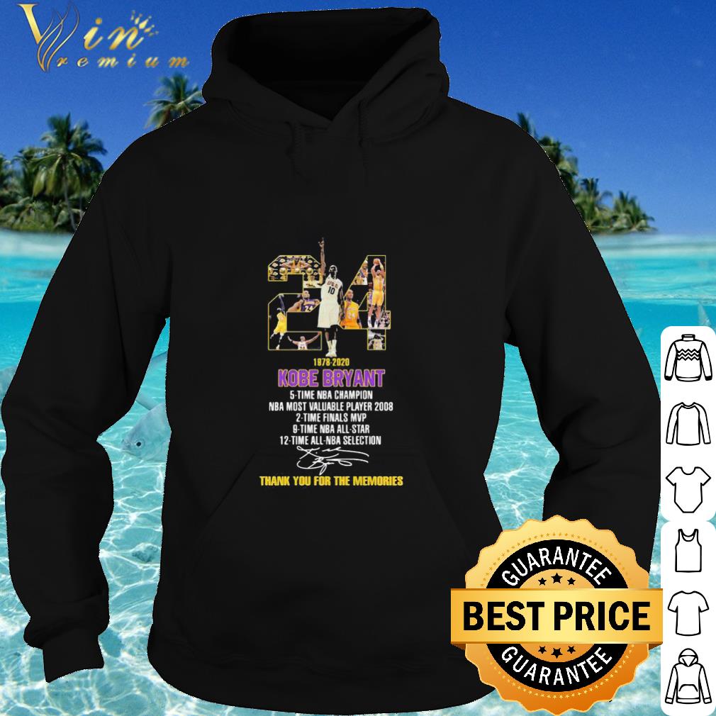 Nice 24 1978 2020 Kobe Bryant Thank You For The Memories Signatures shirt
