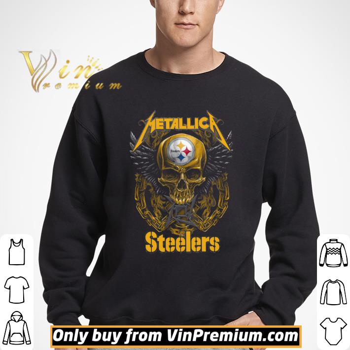 Skull Metallic Steelers Pittsburgh Halloween shirt