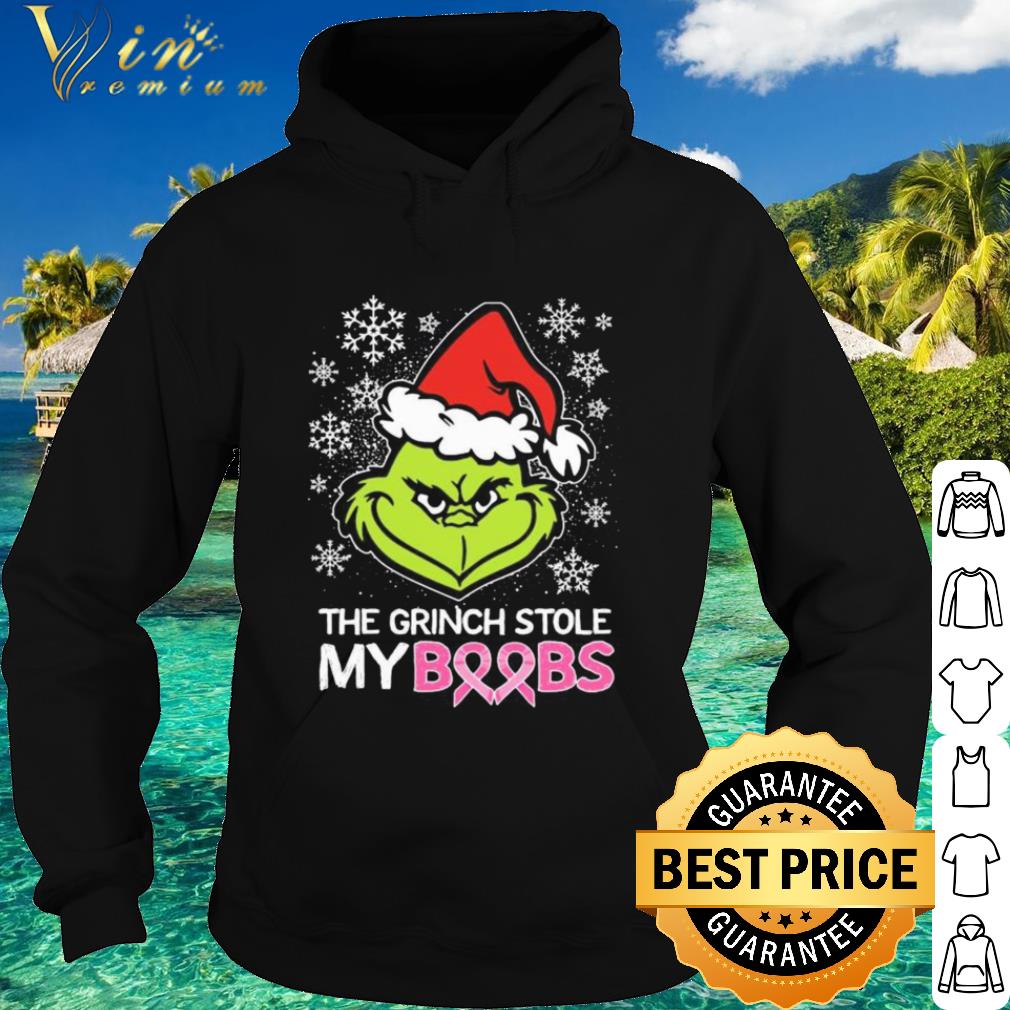 Original Merry Christmas The Grinch Stole My Boobs Breast Cancer Awareness shirt