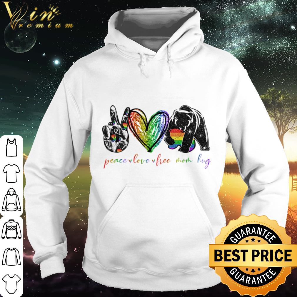Best LGBT diamond peace love free mom hug shirt