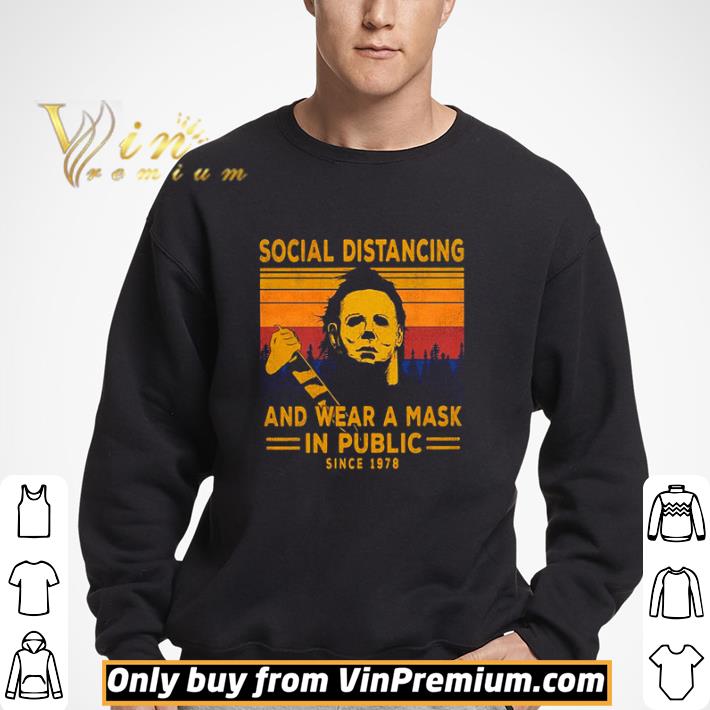 Michael Myers social distancing and wear a mask in public since vintage shirt