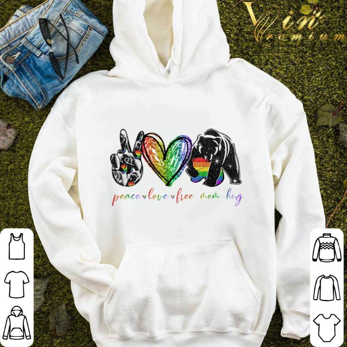 LGBT diamond peace love free mom hug shirt