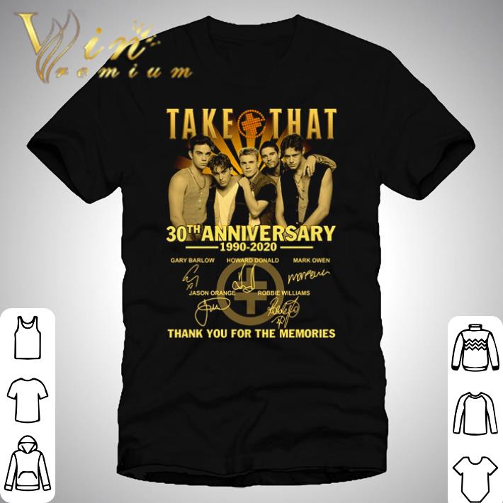 Take That 30th Anniversary 1990-2020 all members signatures shirt Take That 30th Anniversary 1990-2020 all members signatures shirt 1