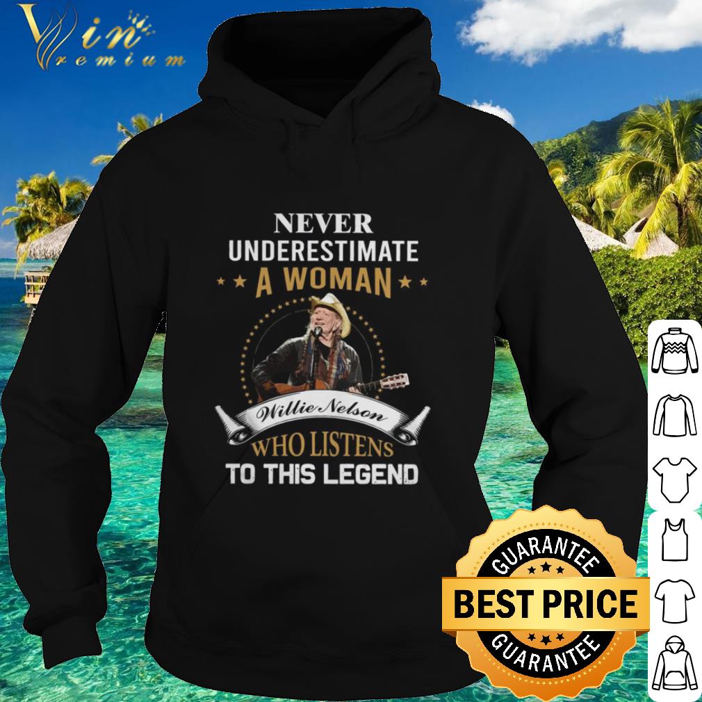 Official Never Underestimate A Woman Willie Nelson Who Listens To This Legend shirt