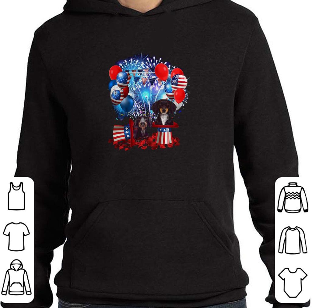 Top Firework Dachshund American Flag shirt