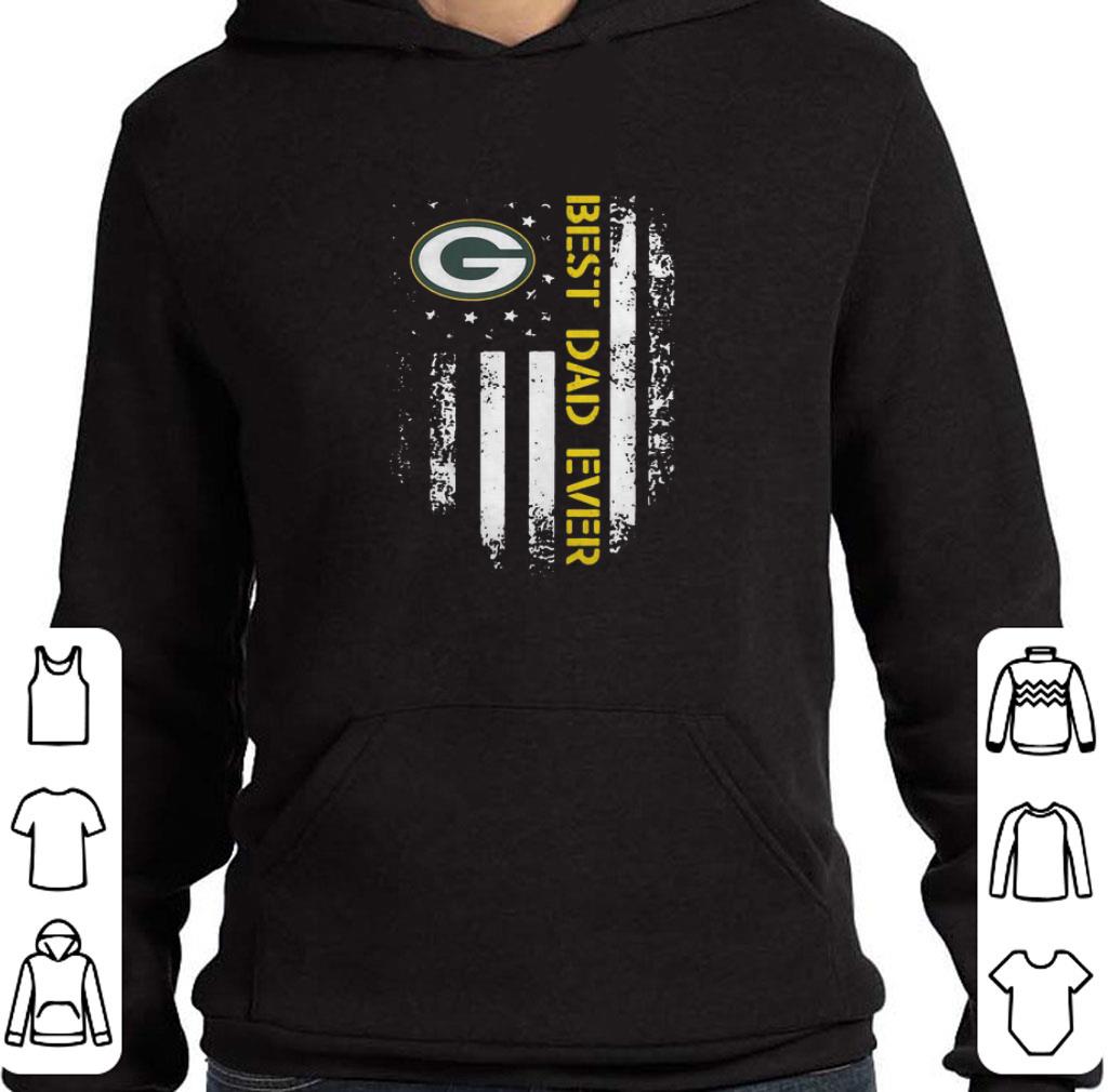 Nice American Flag Green Bay Packers Best Dad Ever Father's Day shirt