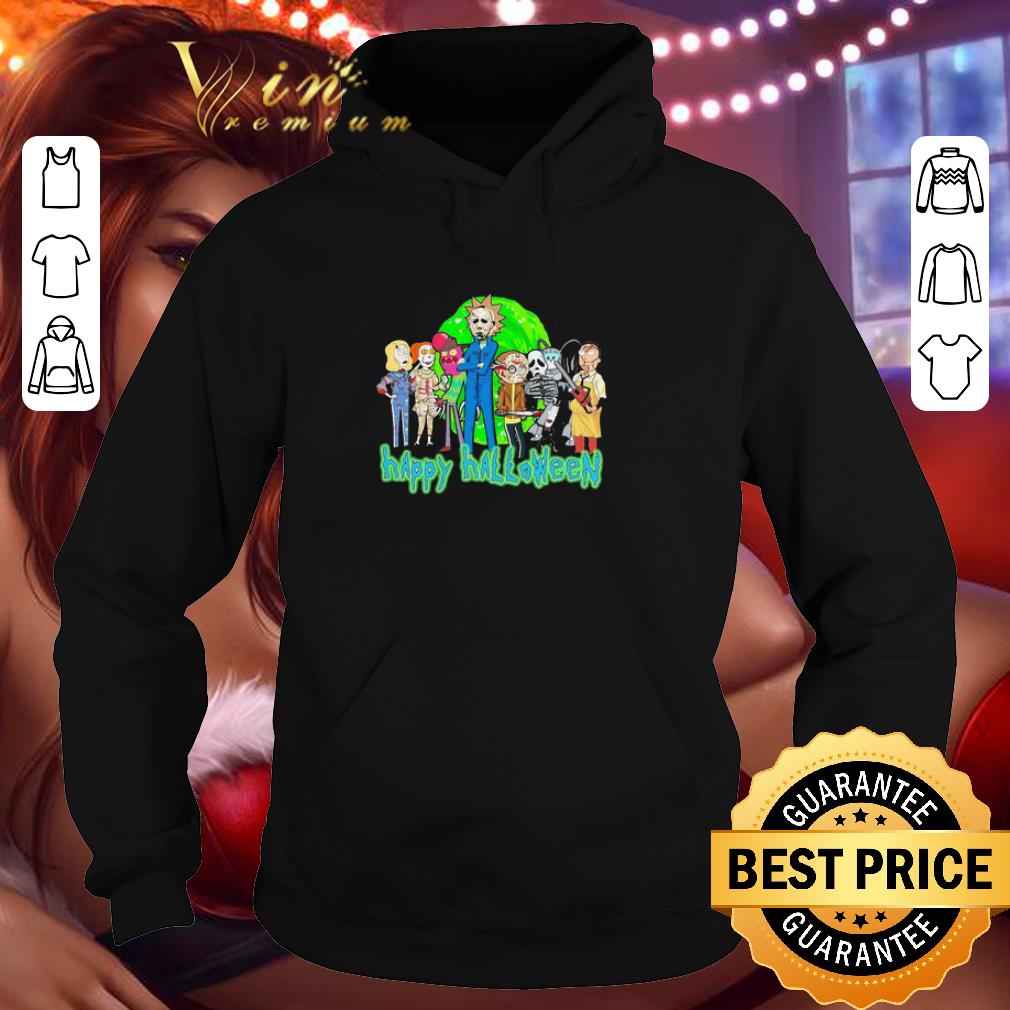 Horror Movie Character Style Rick and Morty happy Halloween shirt