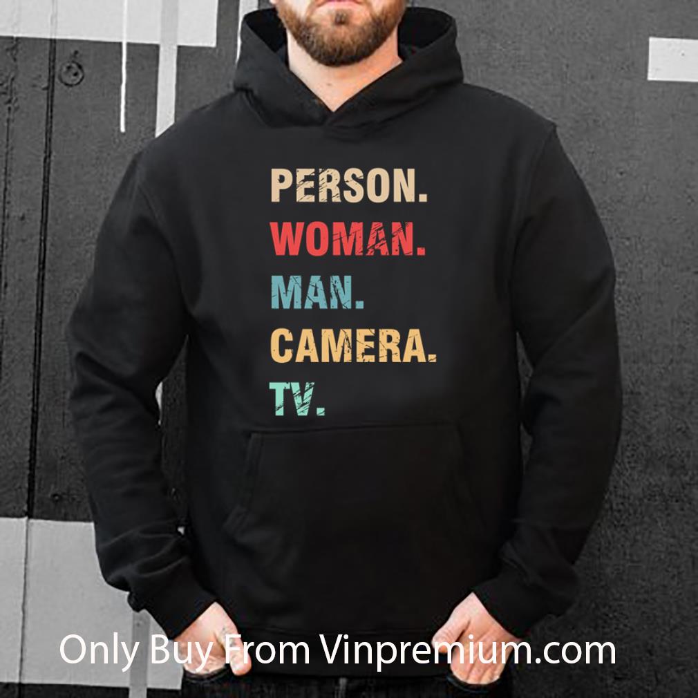 Top Vintage Person woman man camera TV shirt