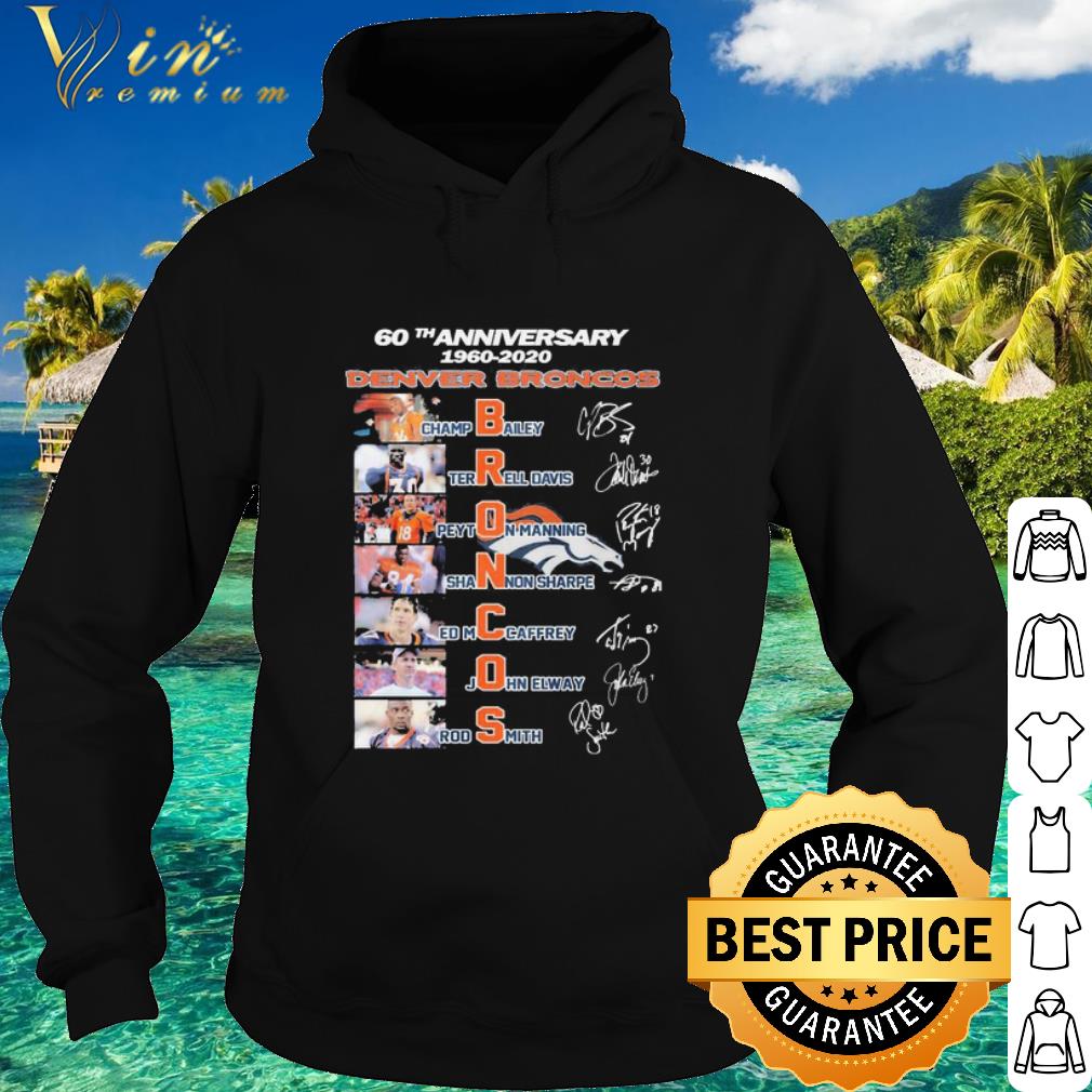 Premium Denver Broncos 60th Anniversary 1960-2020 Signatures Champ Bailey shirt
