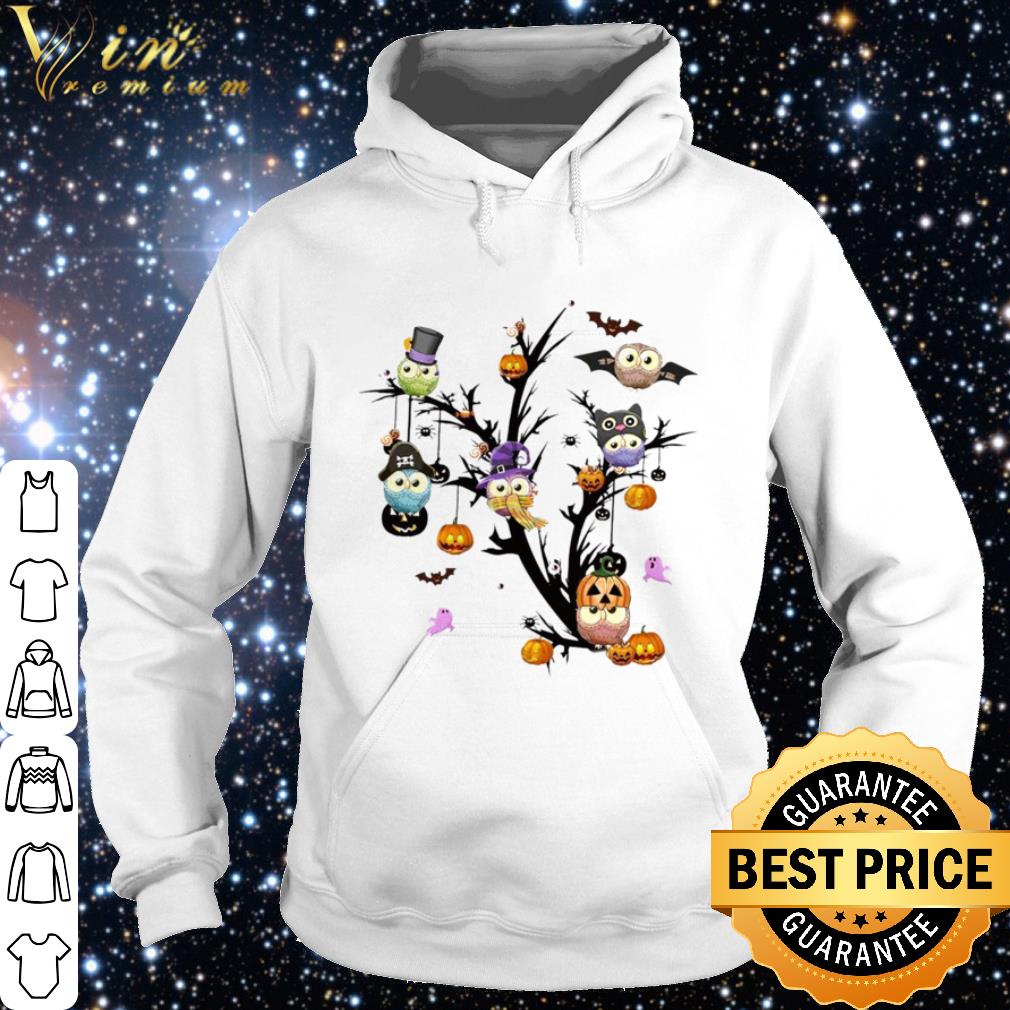 Pretty Owls Pumpkin Tree Halloween shirt