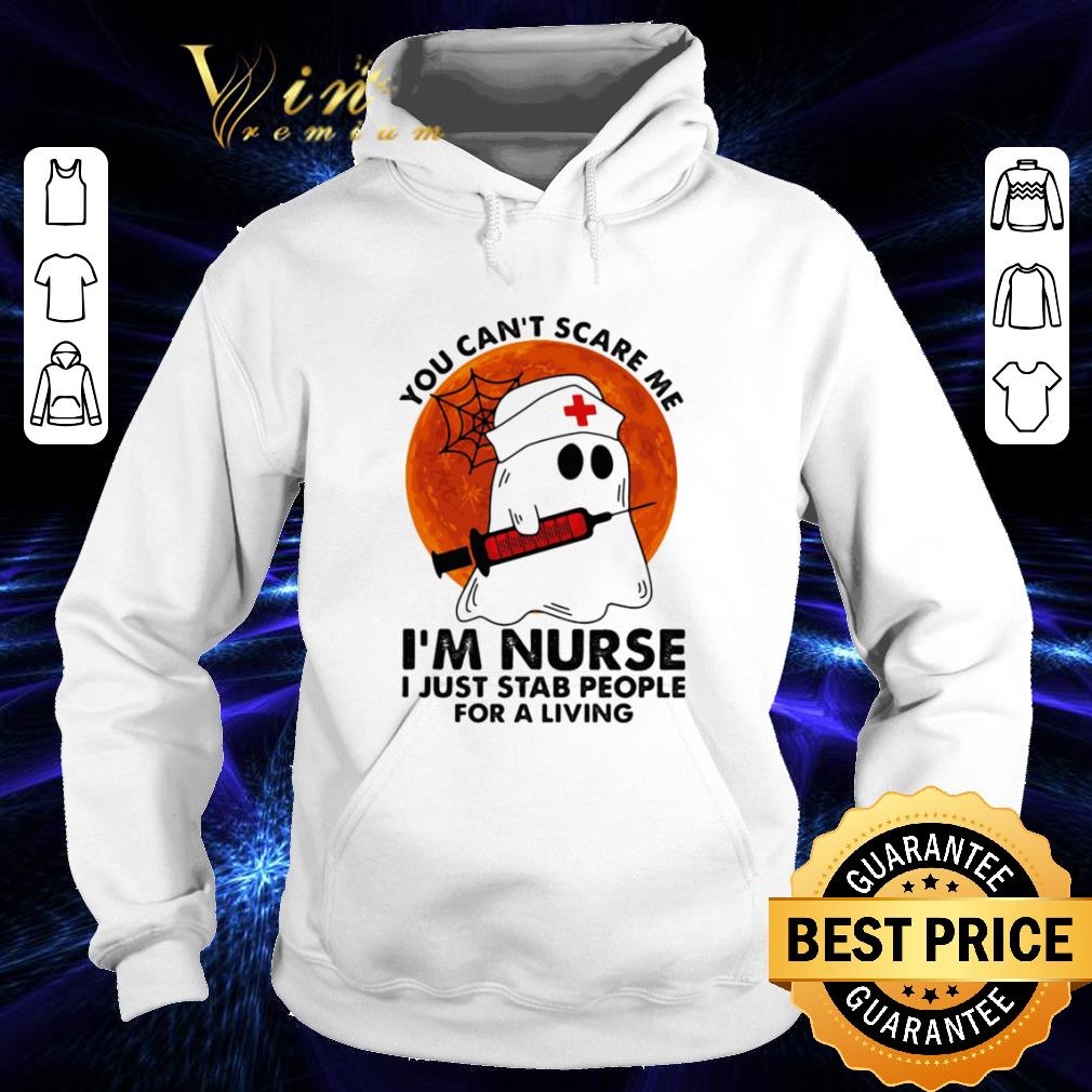 Halloween You Can’t Scare Me I’m Nurse I Just Stab People For A Living Ghost Sunset shirt