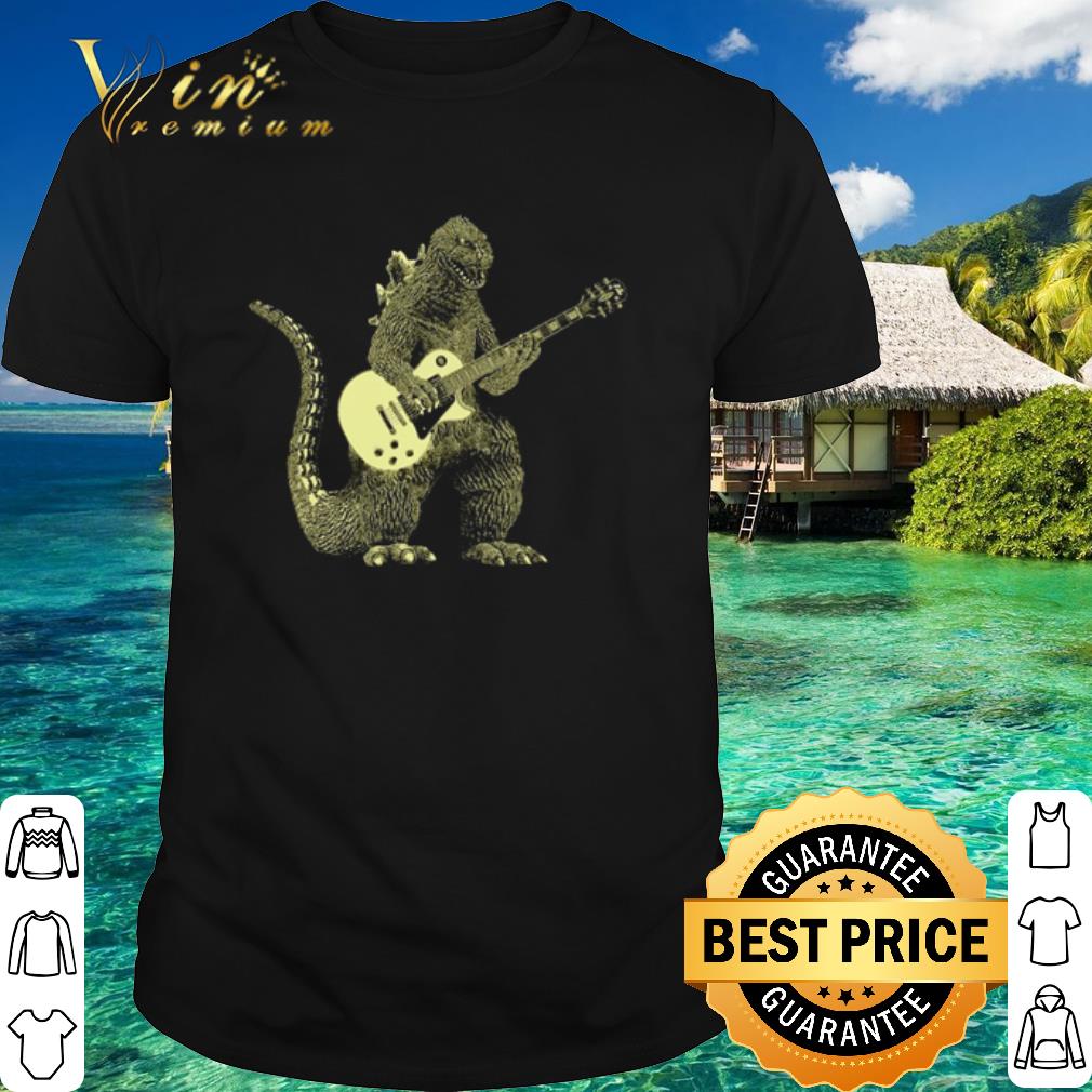 godzilla playing guitar t shirt
