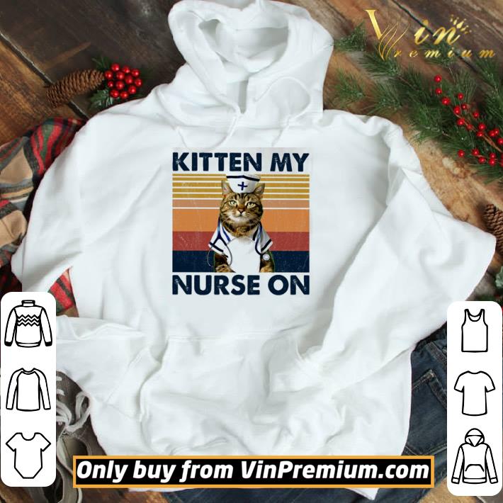 Cat kitten my Nurse on vintage shirt