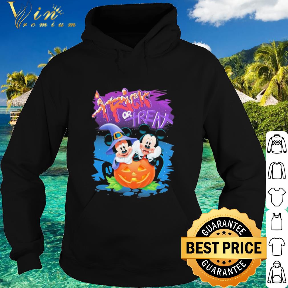 Official Minnie and Mickey Mouse Trick or Treat Happy Halloween shirt
