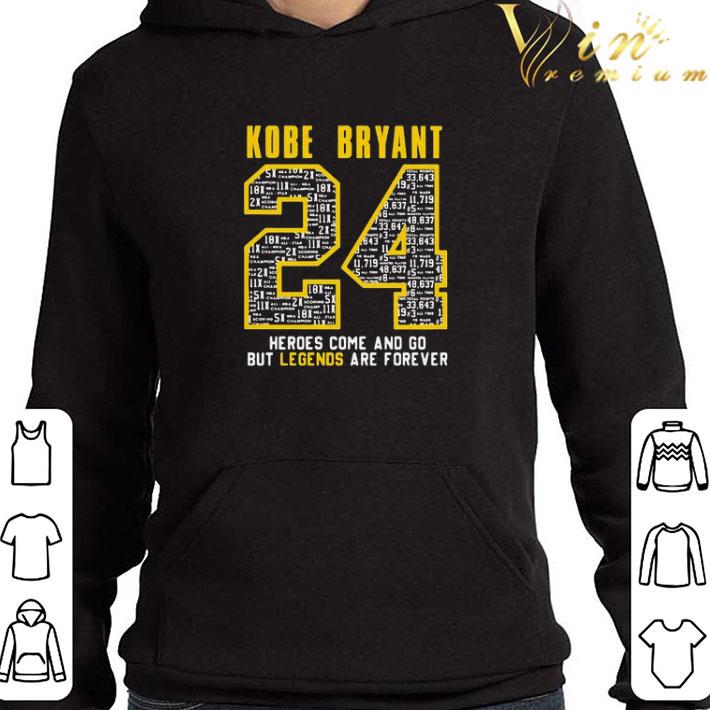 Kobe bryant 24 heroes come and go but legends are forever shirt
