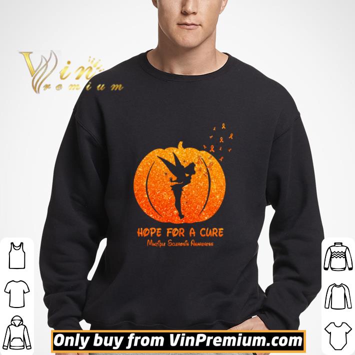 TInkerbell pumpkin hope for a cure Multiple Sclerosis Awareness shirt