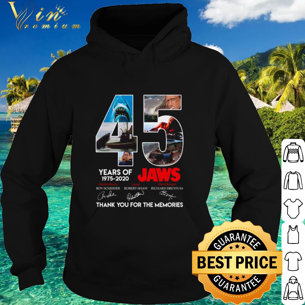 Premium 45 Years of Jaws 1975-2020 all characters signatures shirt