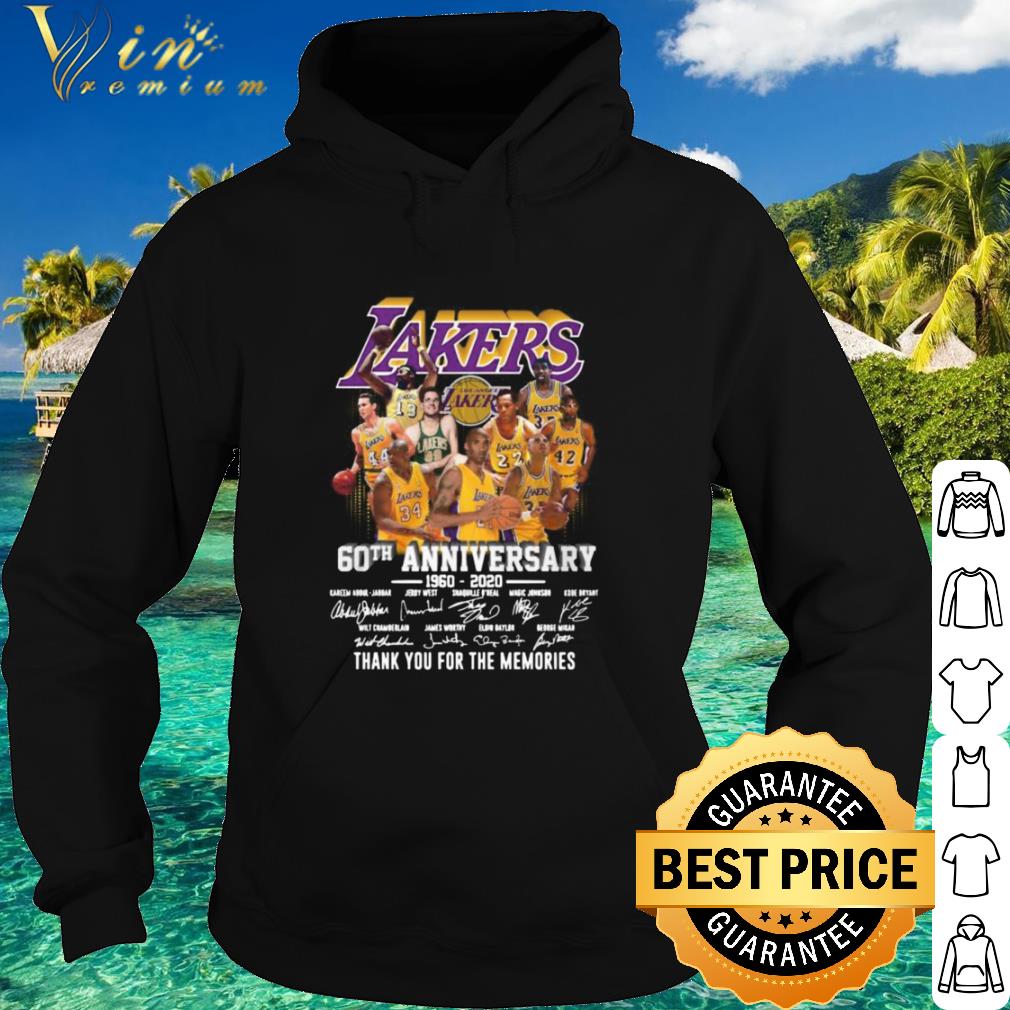 Nice Los Angeles Lakers 60th Anniversary 1960-2020 Signatures shirt