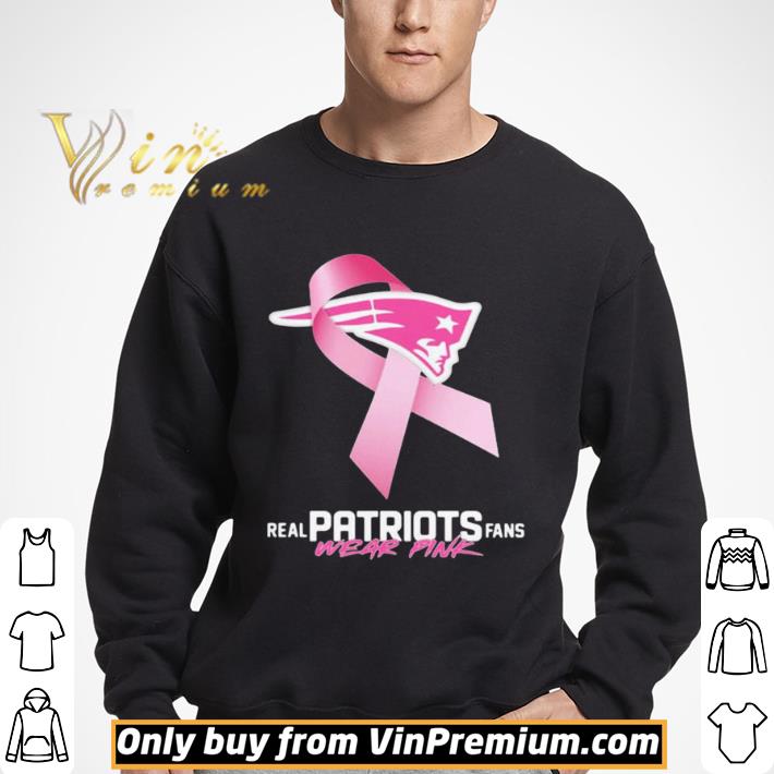 Real patriots fans wear pink logo cancer awareness shirt