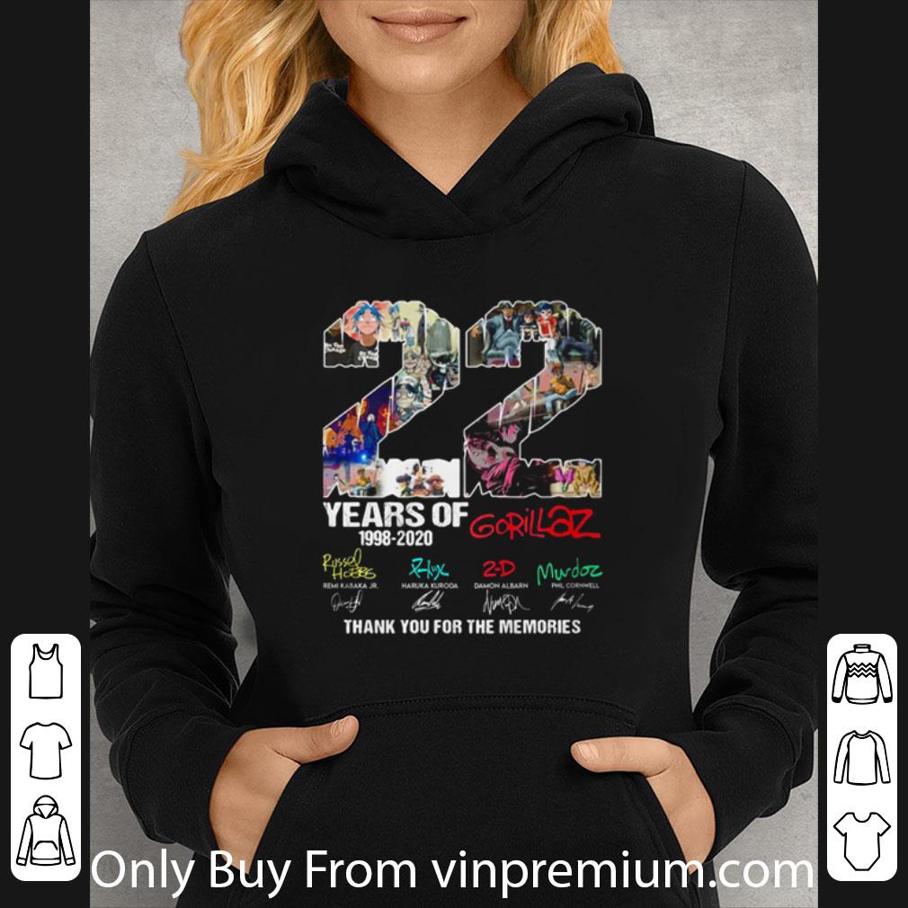 Great 22 Years Of Gorillaz Band 1998-2020 Signatures shirt