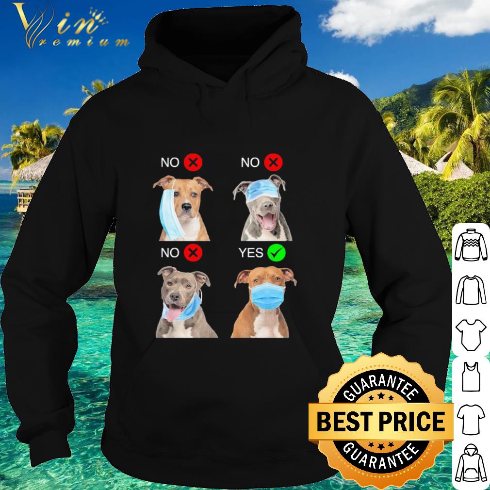 Nice American Staffordshire Terrier Dogs Right Way To Wear Mask Coronavirus shirt