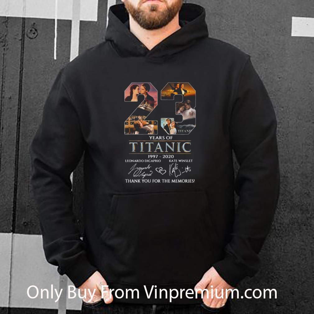 Great 23 Years Of Titanic 1997-2020 Leonardo Dicaprio Kate Winslet Signature shirt