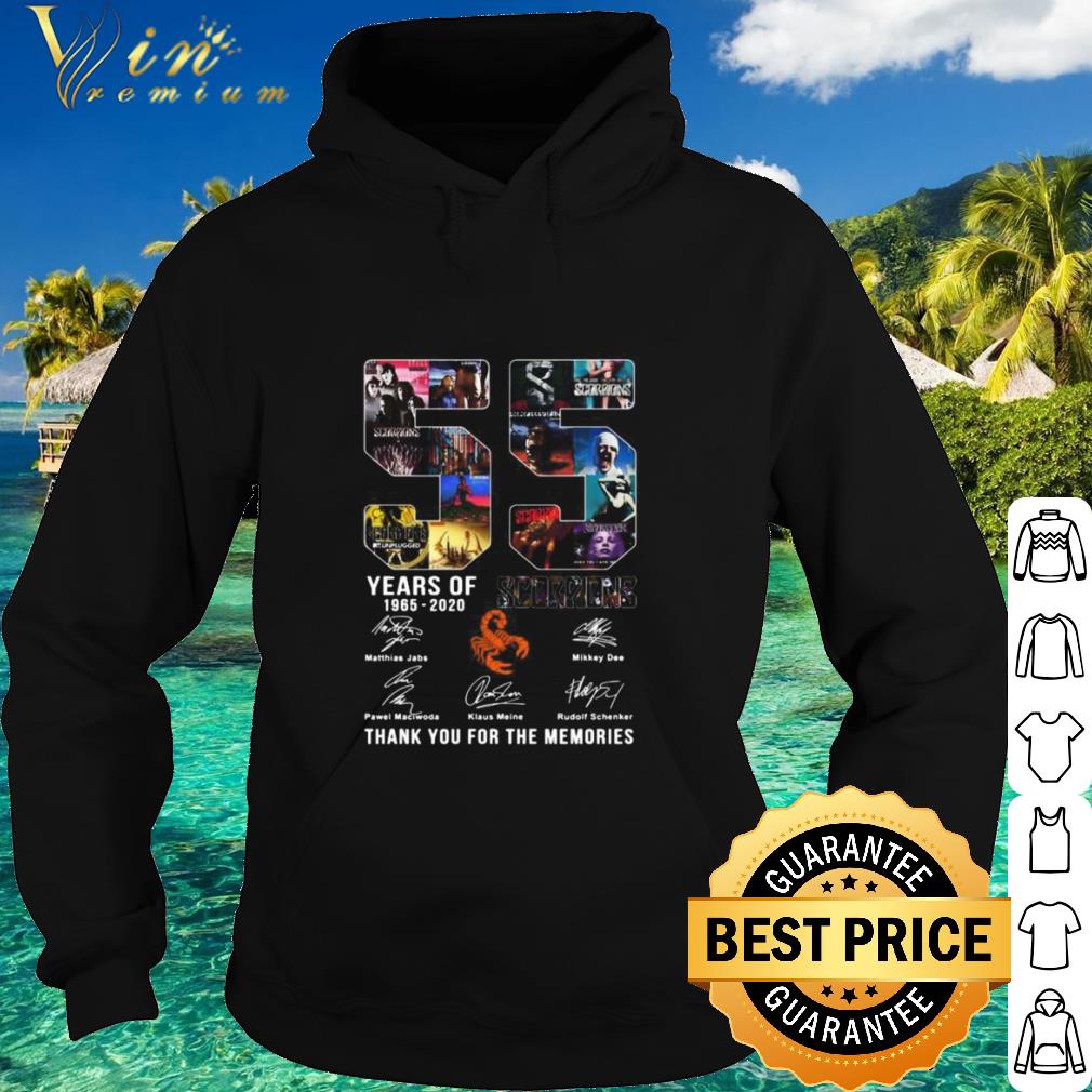 Top 55 Years Of 1965 2020 Scorpions Thank You For The Memories Signatures shirt