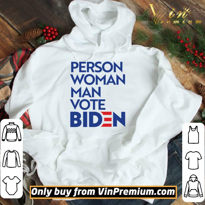 Person woman man vote Biden shirt