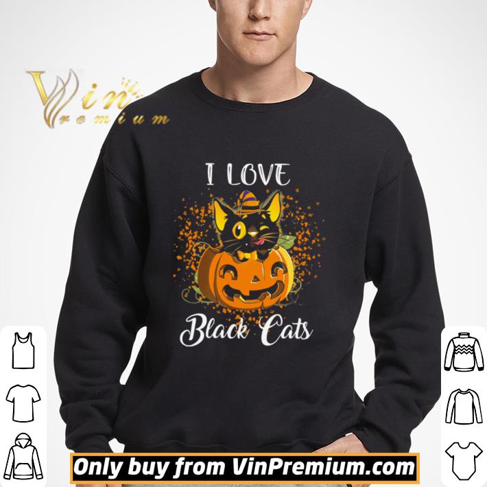 I Love Black Cats Pumpkin Halloween shirt