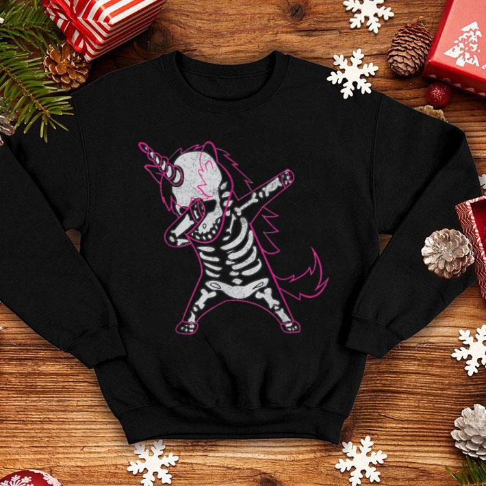 Official Dabbing Unicorn Skeleton Halloween Costume Men Women shirt