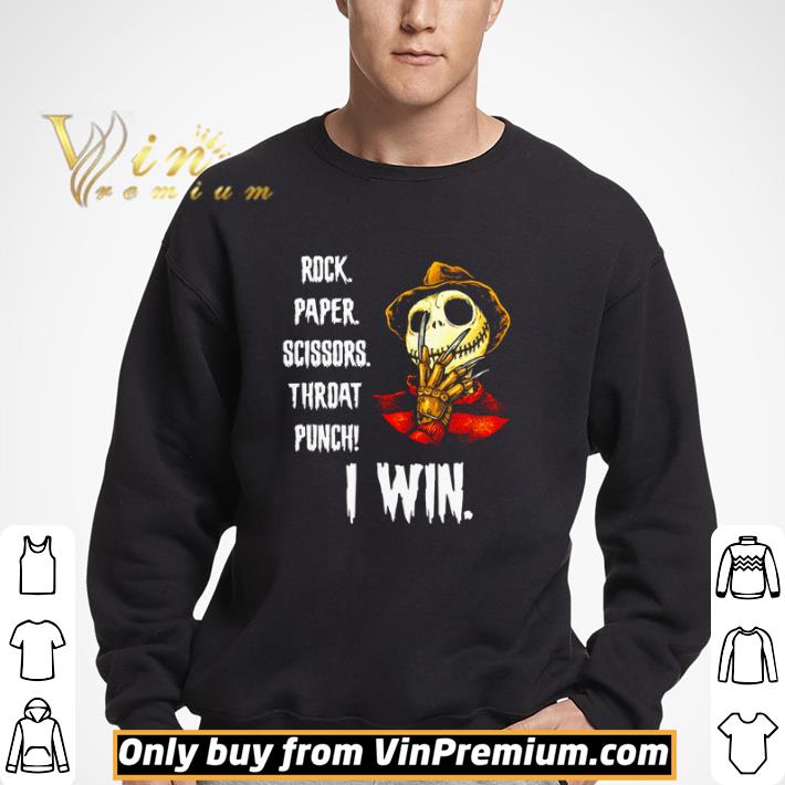 Freddy Krueger Jack rock paper scissors throat punch I win shirt