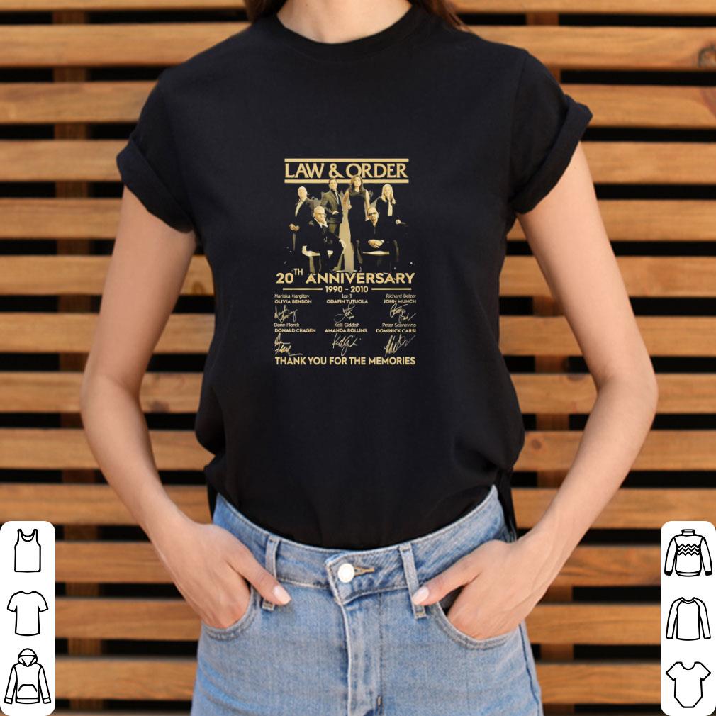 Original Law & Order 20TH Anniversary 1990 2010 Mariska Hargitay Odafin Tutuola Richard Belzer signatures shirt Original Law & Order 20TH Anniversary 1990 2010 Mariska Hargitay Odafin Tutuola Richard Belzer signatures shirt 3