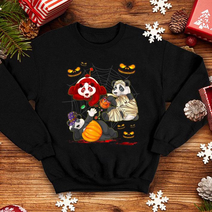 Pretty Panda Happy Halloween Cute Mummy Witch Pumpkin shirt