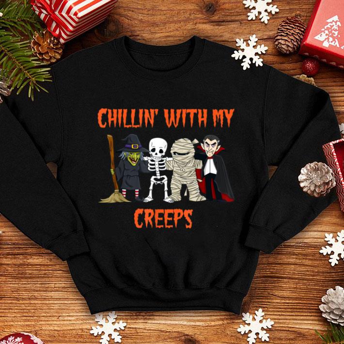 Top Chillin With My Creeps Vampire Halloween Skeleton Witch shirt