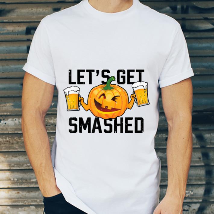 Nice Lets Get Smashed Funny Pumpkin Beer Halloween Costume shirt