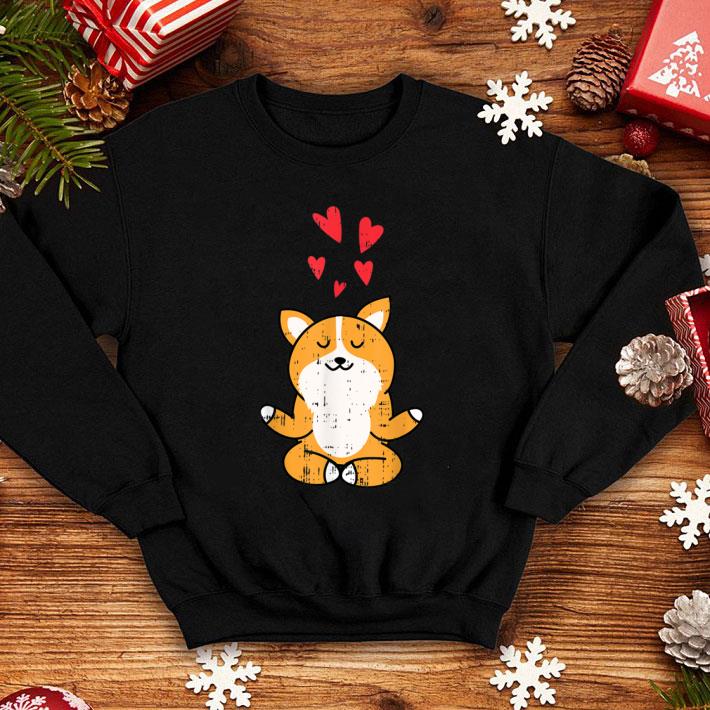 Top Corgi Dog Hearts Yoga Meditating Cute Pet Halloween shirt