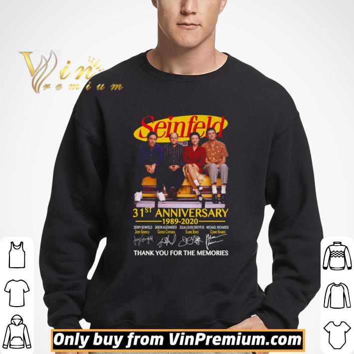 Seinfeld 31st anniversary 1989 2020 signatures thank you for the memories shirt