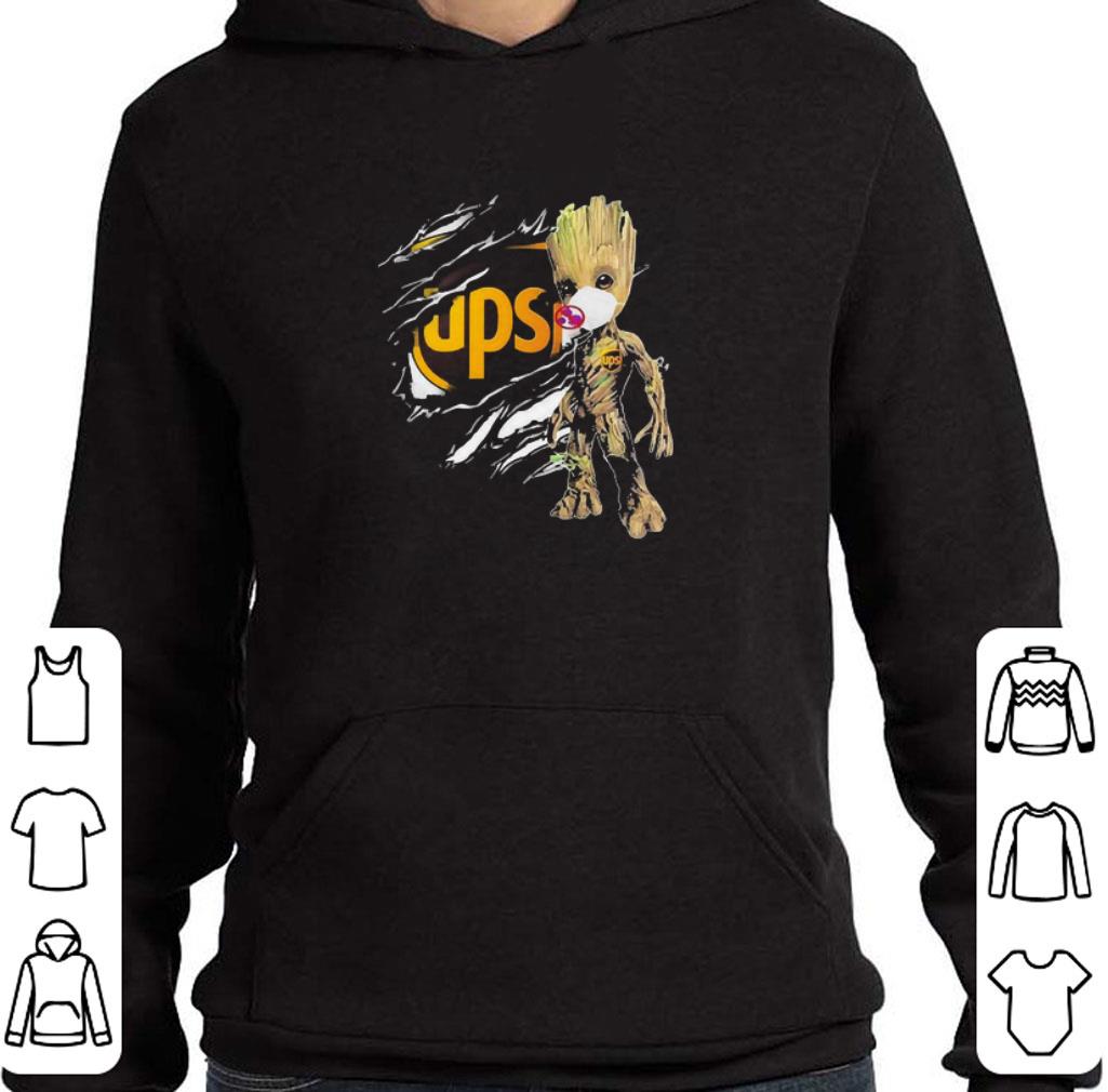 Top Baby Groot Mask Inside Me UPS Torn shirt