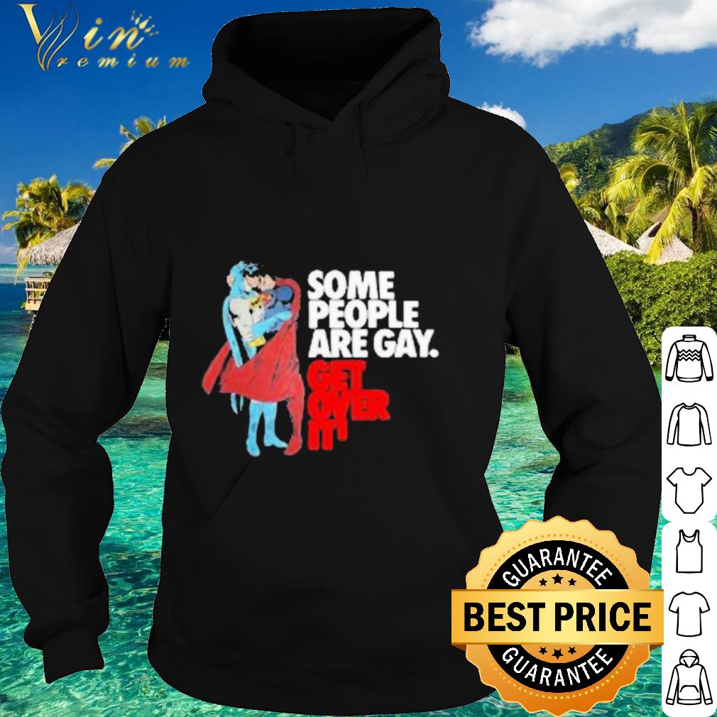 Best 2020 LGBT Superman and Batman kiss some people are gay get over it shirt