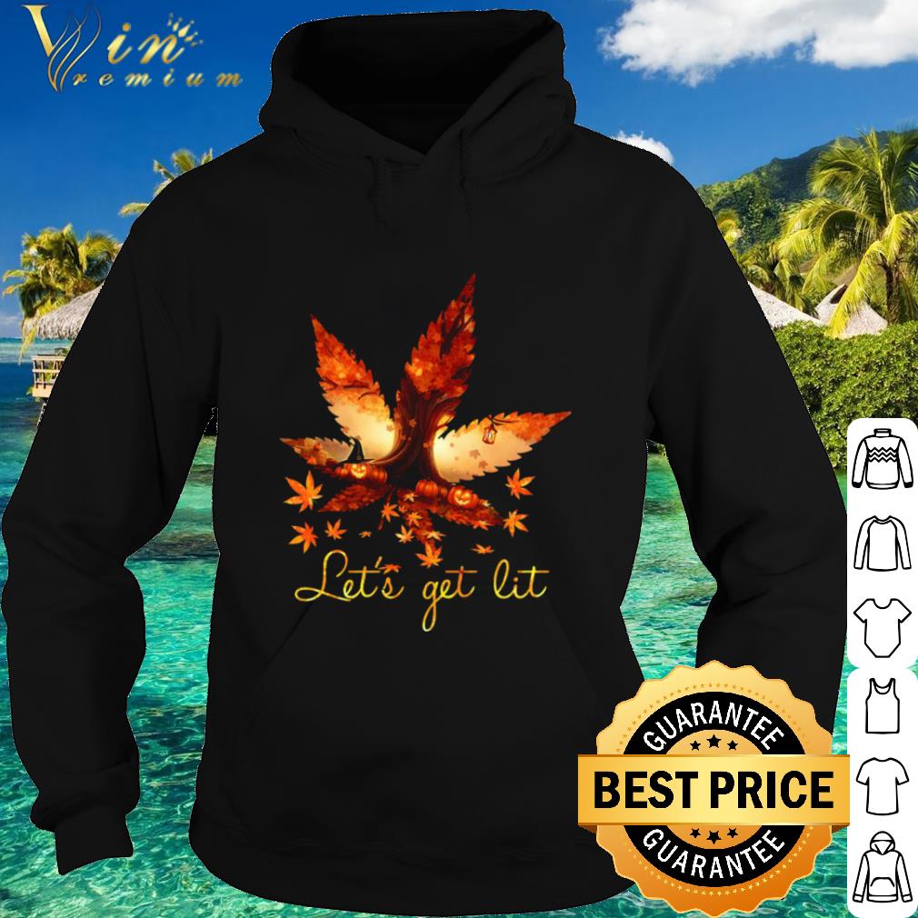 Pretty Maple Leaf Weed Let’s Get Lit Halloween shirt