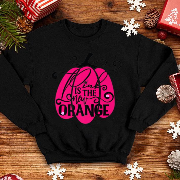 Awesome Pink Is The New Orange Pumpkin Breast Cancer Halloween shirt