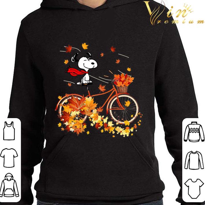 Snoopy sitting on bicycle autumn leaves shirt 3 Snoopy sitting on bicycle autumn leaves shirt
