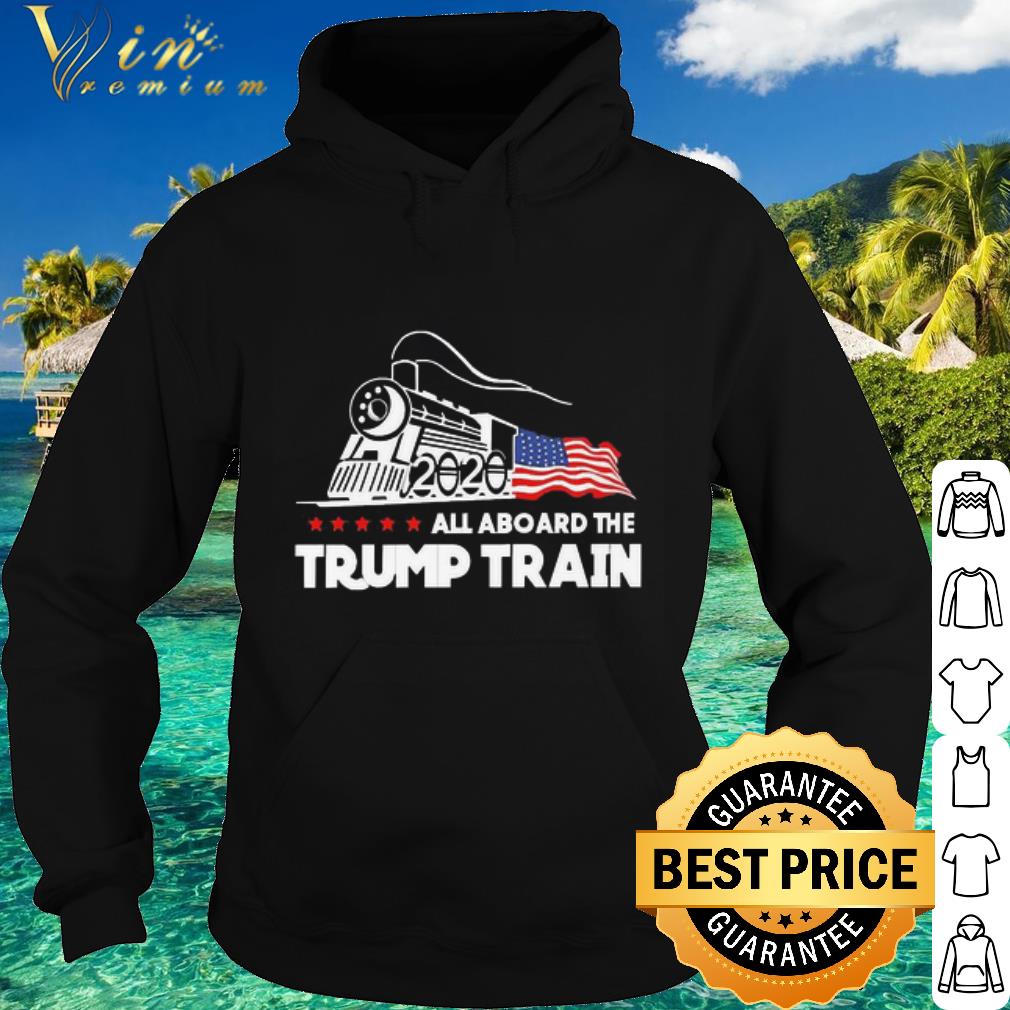 Top All aboard the Trump Train American flag shirt