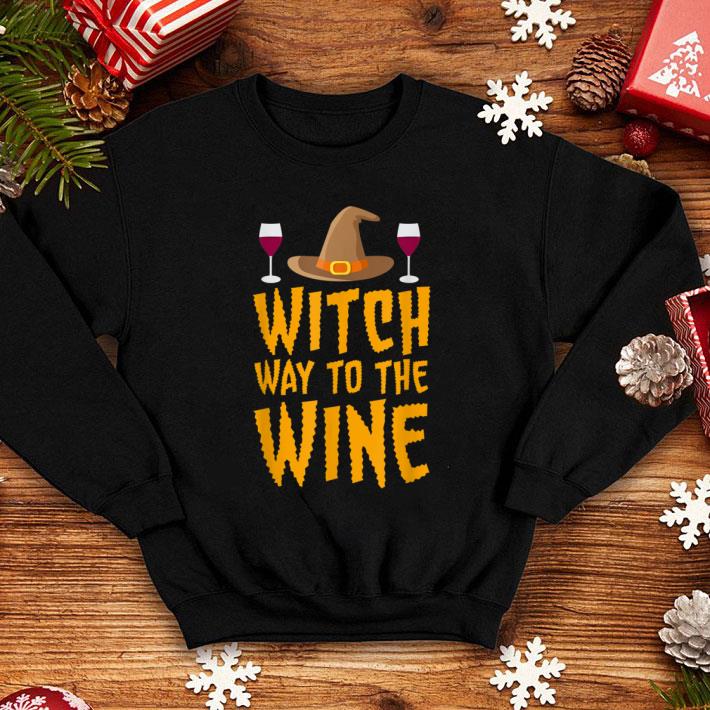 Great Witch Way To The Wine Funny Halloween shirt